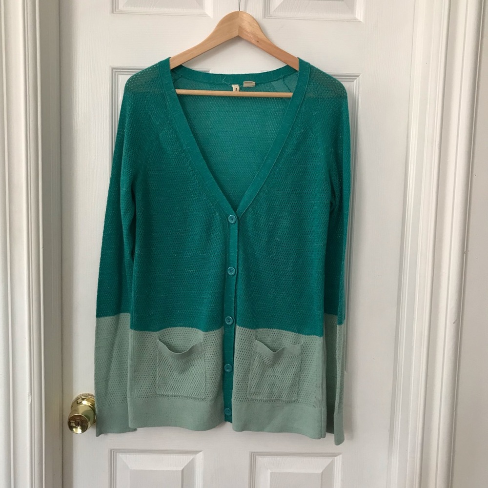 Anthropologie colorblocked summer cardigan